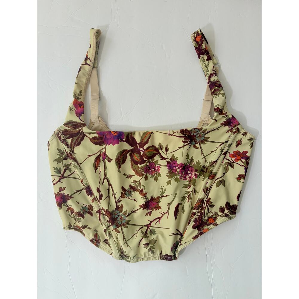 Out From Under Floral Corset Bustier Crop Top Large Cottagecore